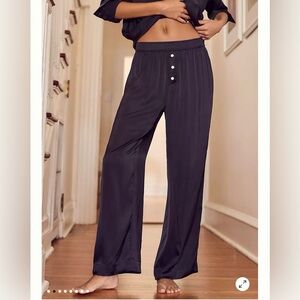 Anthropologie Silky Black Pajama Pants | Size MP